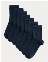 M&S 7 Pack of Ankle School Socks Navy