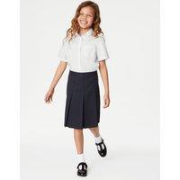 M&S Girls' Slim Fit Permanent Pleats School Skirt (2-18 Yrs) Navy