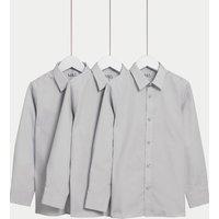 M&S 3 Pack Girls' Easy Iron School Shirts (2-16 Yrs) Grey