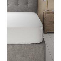 M&S Pure Brushed Cotton Deep Fitted Sheet Soft White
