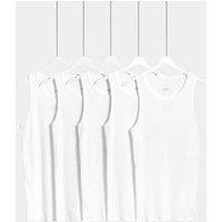 5pk Essential Cotton Sleeveless Vests