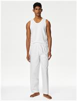 M&S Pure Cotton Woven Pant White