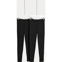 M&S 2 Pack High Waisted Leggings Black/Black