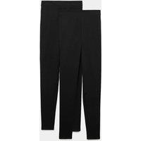 M&S 2 Pack High Waisted Leggings Black/Black