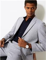 M&S Collection Slim Fit Linen Miracle Suit Jacket Grey