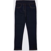M&S Adaptive Cotton Rich Jeggings (3-16 Yrs) Navy