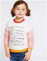 M&S Collection Colour Block Sweatshirt (3 Mths - 7 Yrs) Pink Mix
