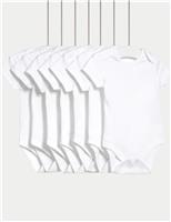7 Pack Pure Cotton Short Sleeve Bodysuits (5lbs-3 Yrs)