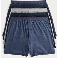 M&S 5 Pack Pure Cotton Cool & Fresh Jersey Boxers Denim Mix