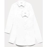M&S 2 Pack Boys' Slim Fit Non-Iron School Shirts (2-18 Yrs) White