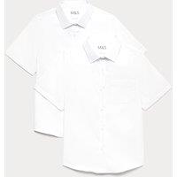 M&S 2 Pack Girls' Non-Iron School Shirts (2-18 Yrs) White