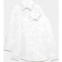 M&S 2 Pack Girls' Slim Fit Non-Iron School Shirts (2-18 Yrs) White