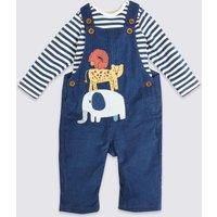 2pc Pure Cotton Dungarees Outfit (7lbs-36 Mths)