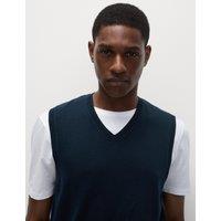 M&S Pure Cotton Sleeveless Jumper Navy