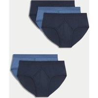 M&S 5 Pack Essential Cotton Briefs Navy/Blue