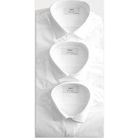 M&S 3 Pack Regular Fit Easy Iron Short Sleeve Shirts White