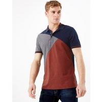 Cotton Colour Block Polo Shirt