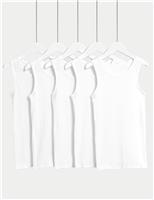 5pk Pure Cotton Vests (2-14 Yrs)