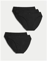 5pk Cotton Rich Lycra High Leg Knickers