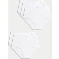 M&S 5pk Cotton Lycra Full Briefs White