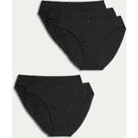 5pk Cotton Rich Lycra High Leg Knickers