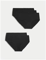 M&S 5pk Cotton Lycra High Rise Shorts Black