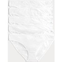 M&S 5pk Cotton Lycra Bikini Knickers White