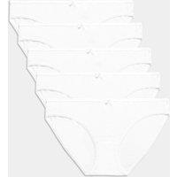 M&S 5pk Cotton Lycra Bikini Knickers White