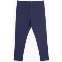 M&S Cotton Rich Plain Leggings (2-8 Yrs) Navy