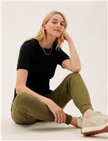 M&S Pure Cotton Regular Fit T-Shirt Green
