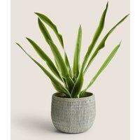 Artificial Natural Lily in Textured Pot