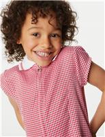 Girls Gingham Pleated School Dress (2-14 Yrs)
