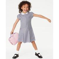 Girls Gingham Pleated School Dress (2-14 Yrs)