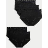 5pk Cotton Lycra & Lace Full Briefs