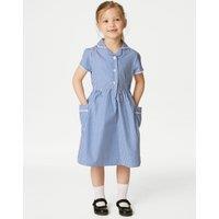 Girls Pure Cotton Striped School Dress (2-14 Yrs)