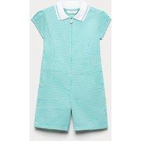 M&S Girls' Gingham School Playsuit (2-14 Yrs) Green