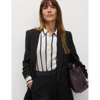 Ruched Sleeve Blazer