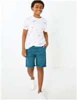 Pure Cotton Chino Shorts (6-16 Yrs) Blue