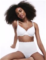 Lace Trim Padded Full Cup Wired Bra A-E