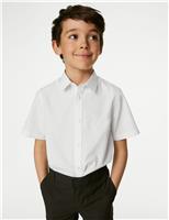 3pk Boys Longer Length Easy Iron School Shirts (4-18 Yrs)