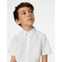 M&S 3 Pack Boys' Plus Fit Easy Iron School Shirts (4-18 Yrs) White