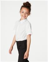 3pk Girls Longer Length Easy Iron School Shirts (4-18 Yrs)