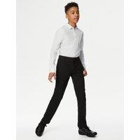 M&S Boys' Plus Fit Slim Leg Waist School Trousers (2-18 Yrs) Black