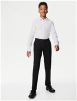 Boys Slim Leg Longer Length School Trousers (2-18 Yrs)