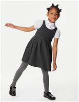 M&S Girls' Jersey Bow School Pinafore (2-12 Yrs) Black