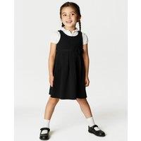 Girls Jersey Bow School Pinafore (2-12 Yrs)