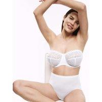M&S Embrace Embroidered Wired Multiway Strapless Bra F-H White