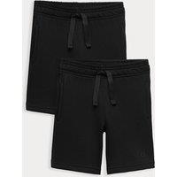 Goodmove 2 Pack Unisex School Sweat Shorts (2-16 Yrs) Black
