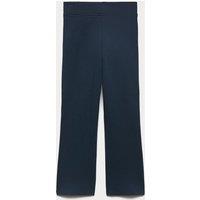 M&S Girls' Regular Leg Jersey School Trousers (2-16 Yrs) Navy Mix