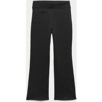 M&S Girls' Regular Leg Jersey School Trousers (2-16 Yrs) Black Mix